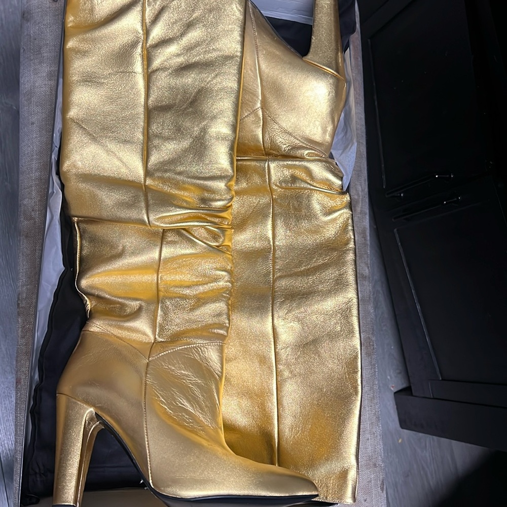 Gold boots
